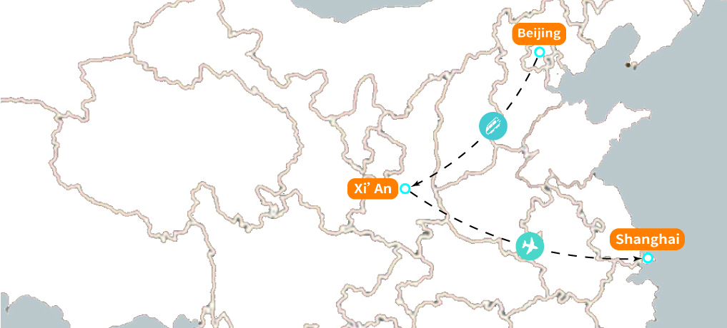 China Golden Tour Map